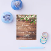 BotanicalFoliage Rustic Wood Lights String Hochzei Flyer (Einzeln)