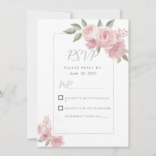 Botanicalm, pastellrosa UAWG Einladung (Vorderseite)