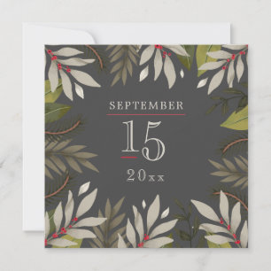 Botanicalme   GRAU   Save the Date Karte