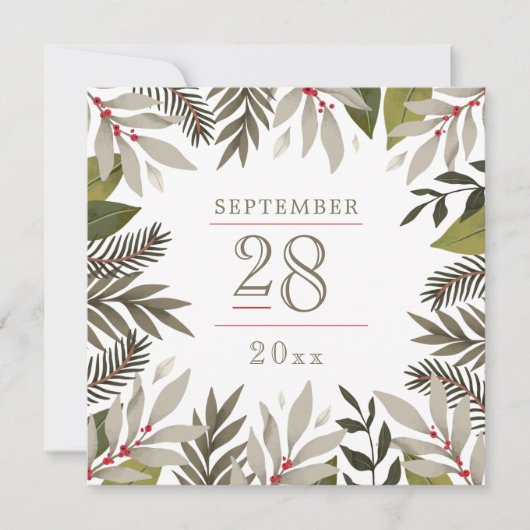 Botanicalme | Moss | Save the Date Karte (Vorderseite)