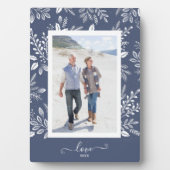 Botanicals auf Blue Easel Back Frameless Foto Fotoplatte (Vorderseite)