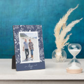 Botanicals auf Blue Easel Back Frameless Foto Fotoplatte (Seite)