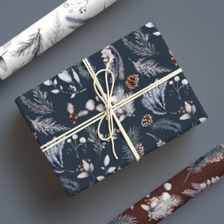 Botanicals Classic Winter Watercolor Geschenkpapier Set