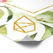 Botanicals Crystals Wedding Zeremonie Begrüßungsze Poster (Ecke)