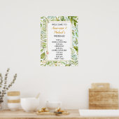 Botanicals Crystals Wedding Zeremonie Begrüßungsze Poster (Küche)