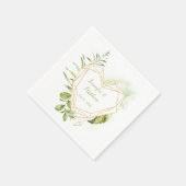 Botanicals Gold Heart Geometric Shape Empfang Serviette (Ecke)