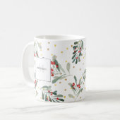 Botanicals Gold Monogram für den modernen Winterur Kaffeetasse (Vorderseite Links)