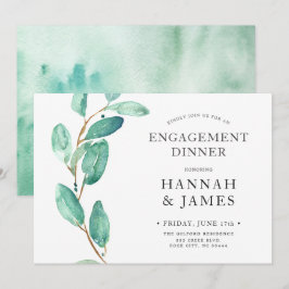 Botanicals Green Colorwash Engagement Party Einladung
