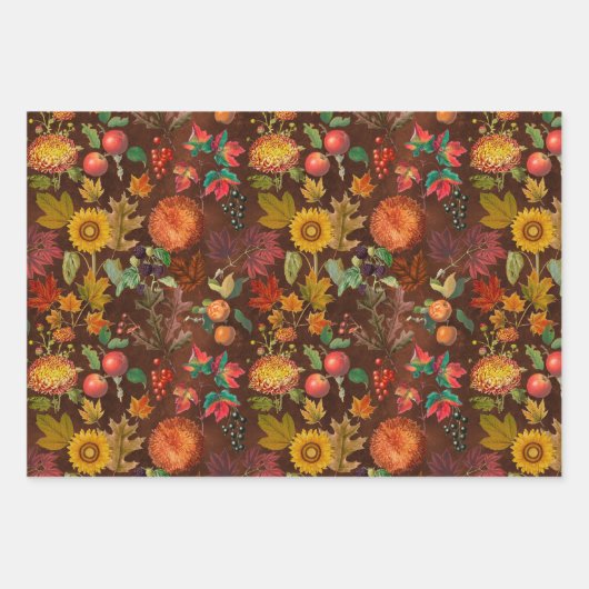 Botanicals Herbst Geschenkpapier Set (Vorderseite)