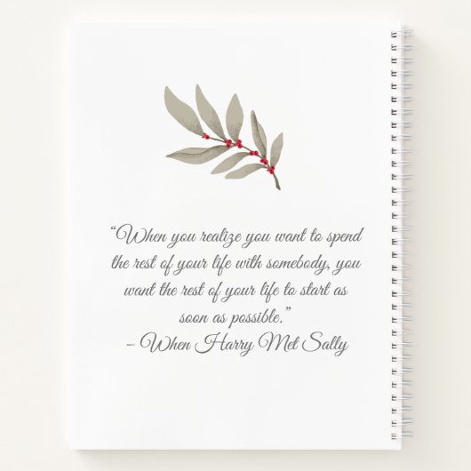 Botanicals-Hochzeitsplaner-Notebook Notizblock (Rückseite)