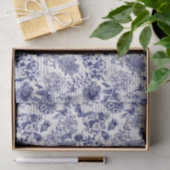 Botanicals in blau mit Skriptdecoupage Seidenpapier (Geschenk)