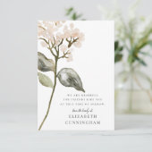 Botanicals Memorial Wasserfarben Bellinzona Dankeskarte (Stehend Vorderseite)