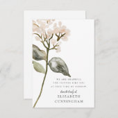 Botanicals Memorial Wasserfarben Bellinzona Dankeskarte (Vorne/Hinten)