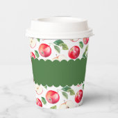 Botanicals Red Apples individuell anpassbar Pappbecher (Rückseite)