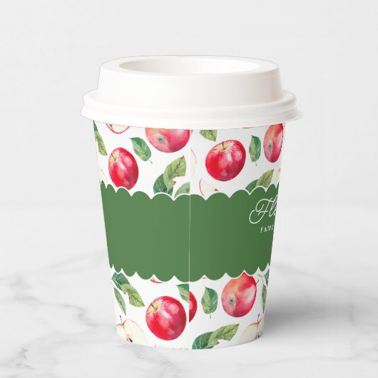 Botanicals Red Apples individuell anpassbar Pappbecher (Rechts)