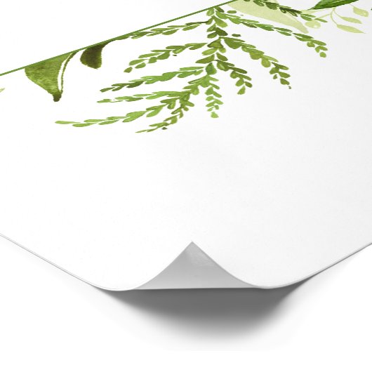 Botanicals "Willkommen bei der Hochzeit von" Zeich Poster (Ecke)