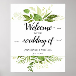 Botanicals "Willkommen bei der Hochzeit von" Zeich Poster