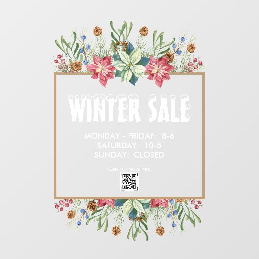 Botanicals Winter Sale Window Fensteraufkleber (Blatt)