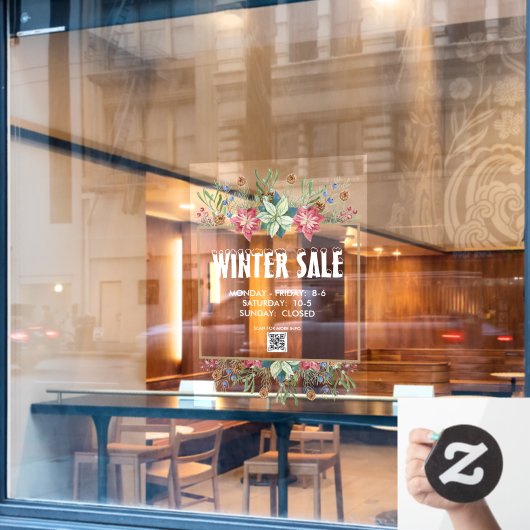 Botanicals Winter Sale Window Fensteraufkleber (Café-Fenster)