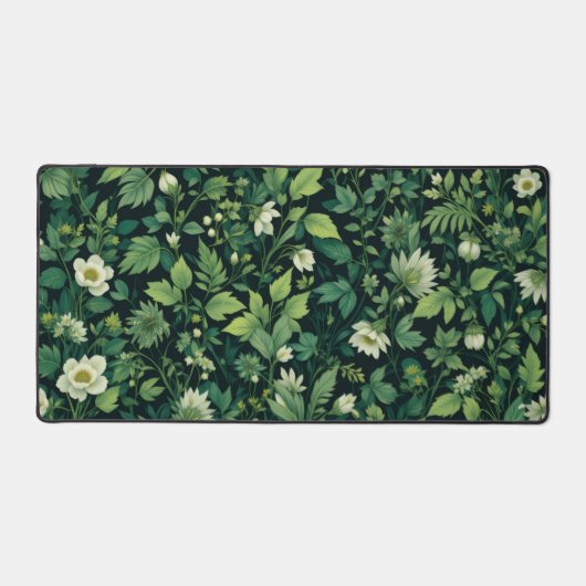 Botanik Art Nouveau Desk Mat - Sage Green Floral Schreibtischunterlage (Vorderseite)