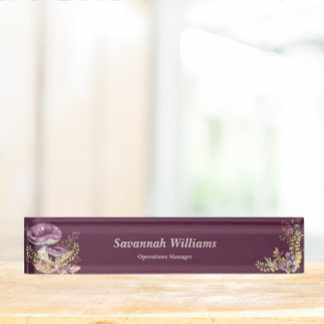Botanik Forest Personalisiert Desk Namplate Namensplakette