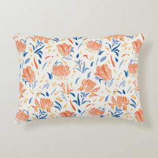 Botanik linocut baroque: floraler nahtloser Hinter Dekokissen