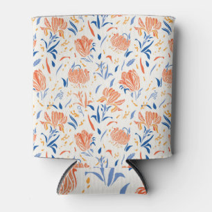 Botanik linocut baroque: floraler nahtloser Hinter Dosenkühler