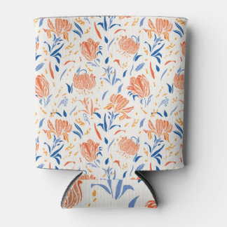 Botanik linocut baroque: floraler nahtloser Hinter Dosenkühler