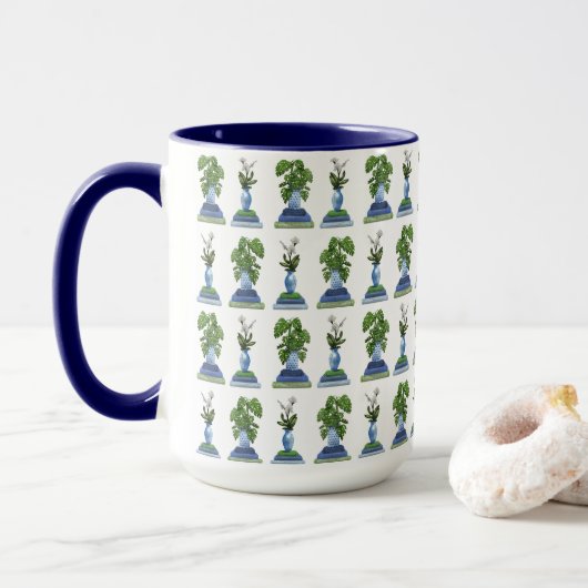 Botanik- und Buch-Tasse Tasse (Mit Donut)
