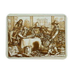 Botaniker, die Pflanzen (litho, überprüfen) Magnet