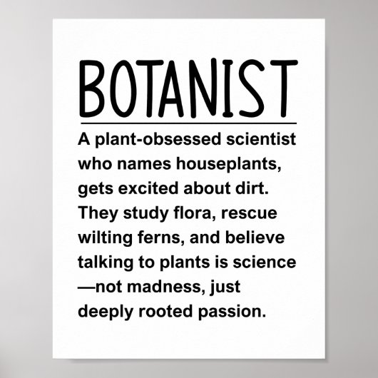Botaniker Poster (Vorne)