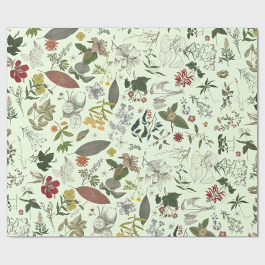 Botanikmuster 1 geschenkpapier (Flach)