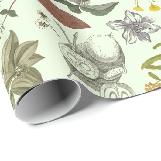 Botanikmuster 1 geschenkpapier (Rolleneckpunkt)