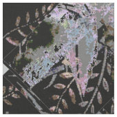 Botanisch Abstrakt (schwarz) Stoff (Nahaufnahme)