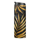 Botanisch abstrakt Schwarz und Gold Thermosbecher (Nach rechts gedreht)