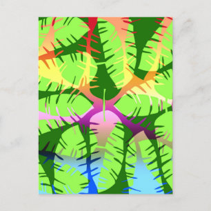 BOTANISCH ABSTRAKTE BANANENBLÄTTER POSTKARTE