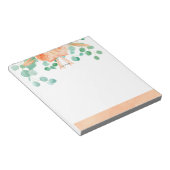 Botanisch aquamarin und orange notizblock (angewinkelt)