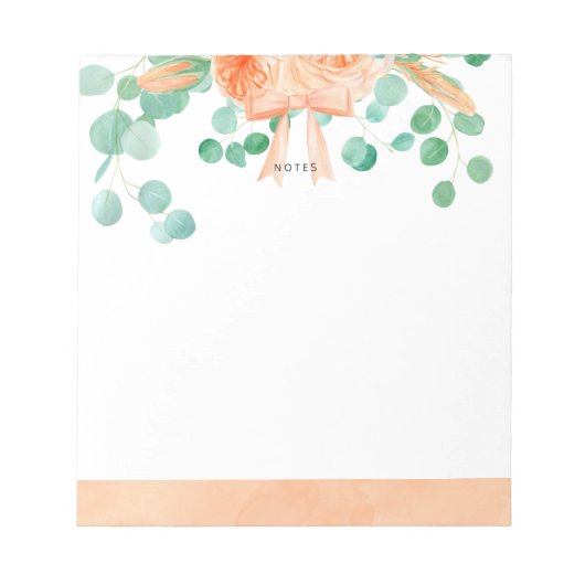 Botanisch aquamarin und orange notizblock (Vorderseite)
