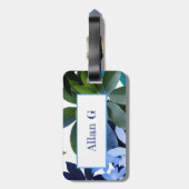 Botanisch, Blätter Gepäckanhänger mit Leder (Rückseite vertikal)