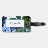 Botanisch, Blätter Gepäckanhänger mit Leder (Rückseite horizontal)