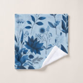 botanisch blau badhandtuch set (Waschlappen)