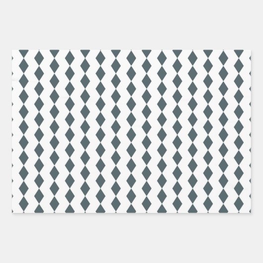 Botanisch-blau-geometrisch Mitte des Jahrhunderts Geschenkpapier Set (Vorderseite 3)