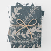 Botanisch-blau-geometrisch Mitte des Jahrhunderts Geschenkpapier Set (Beispiel)