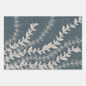 Botanisch-blau-geometrisch Mitte des Jahrhunderts Geschenkpapier Set (Vorderseite)