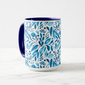 Botanisch-blau-weiß Tasse (Vorderseite Links)
