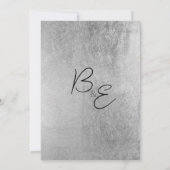 Botanisch-blaubraune Silberblüte Save the Date Einladung (Rückseite)