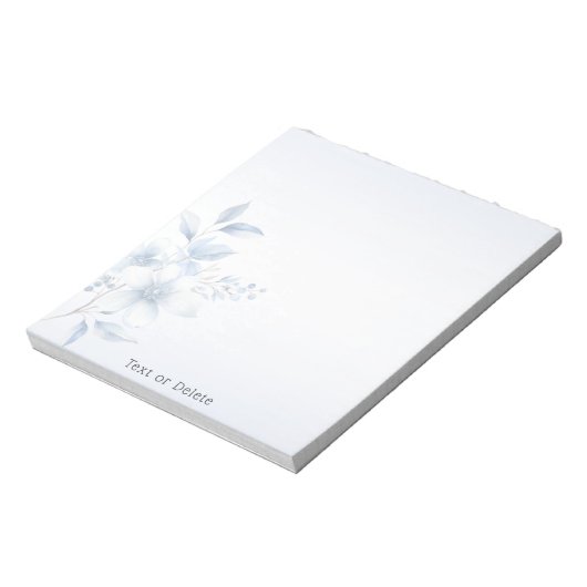 Botanisch blaue Blumen Notepad Notizblock (Rotiert)