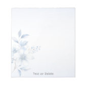 Botanisch blaue Blumen Notepad Notizblock (Vorderseite)