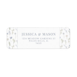 Botanisch-blaue Wildblumen geben das Adressetikett