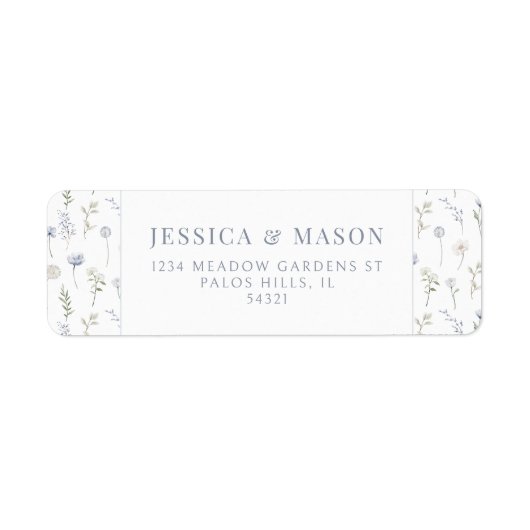 Botanisch-blaue Wildblumen geben das Adressetikett (Vorne)